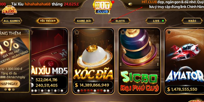 Trang chủ 24 Giao diện và trải nghiệm người dùng tại HitClub